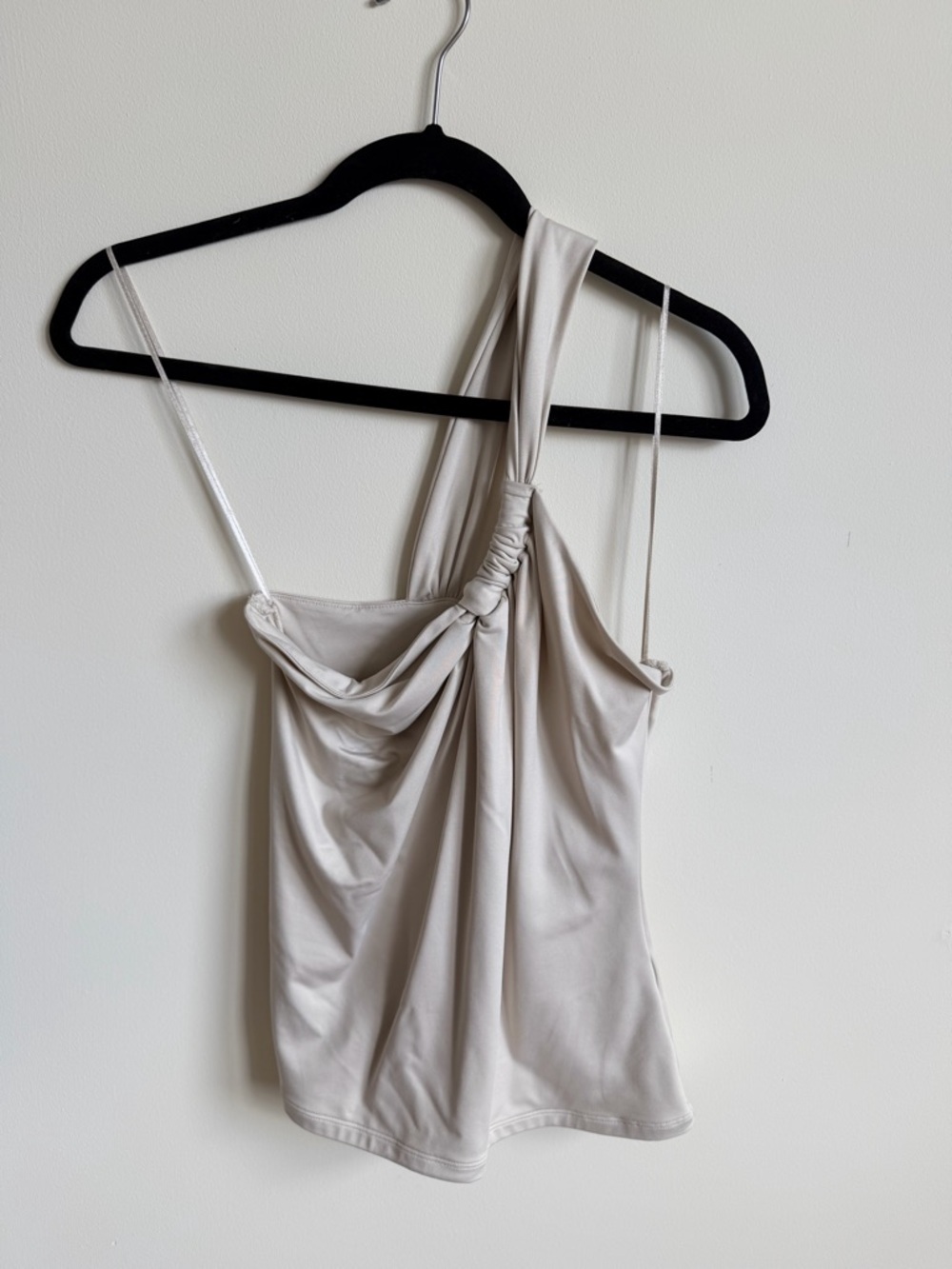 Abercrombie & Fitch One-Shoulder Knotted Camisole - Cream